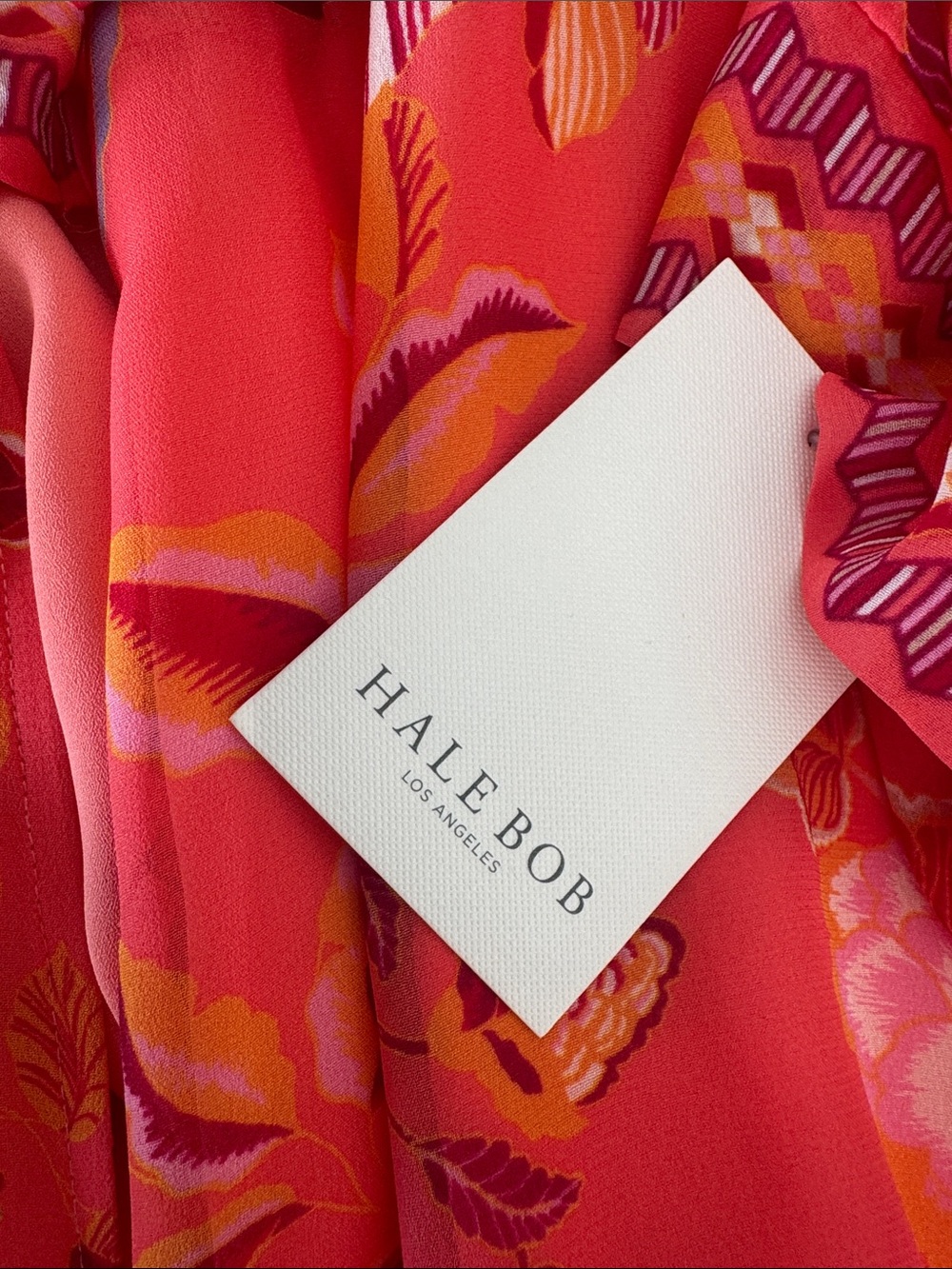 HALE BOB Floral Kimono wrap style coral lined Medium NWT - Picture 12 of 16